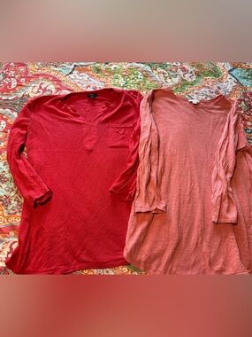 Lot of 2 linen blend tops Talbots and JJill